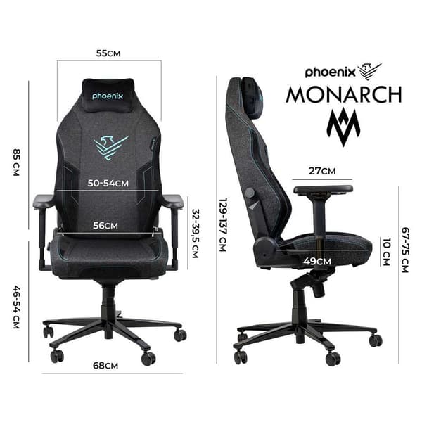 Phoenix Technologies Stof R Gaming Stol Phmonarch-r Sort