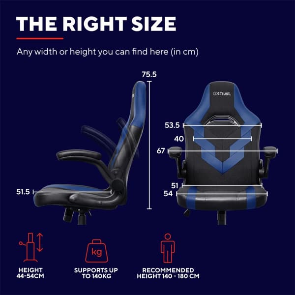 Trust GXT 703B Riye Gaming-stol - blå