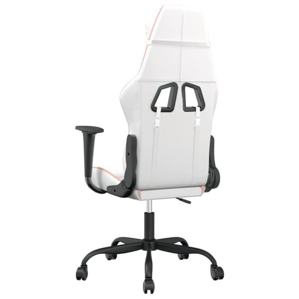 vidaXL gamingstol m. massagefunktion kunstlæder hvid og lyserød