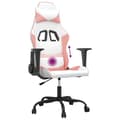 Miniatyrbillede 7 af 11: vidaXL gamingstol m. massagefunktion kunstlæder hvid og lyserød