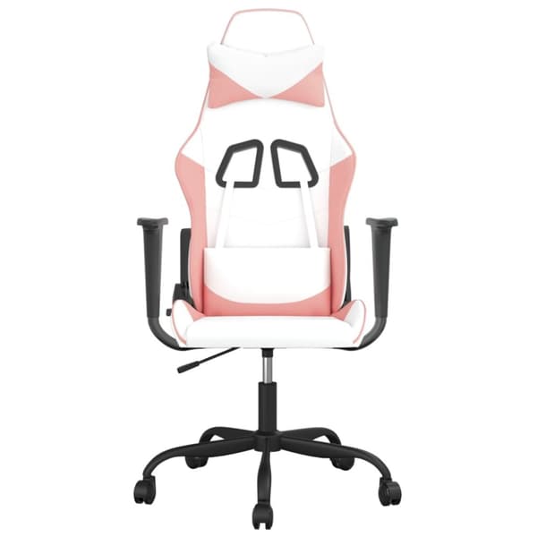 vidaXL Gamingstol vit och rosa konstläder
