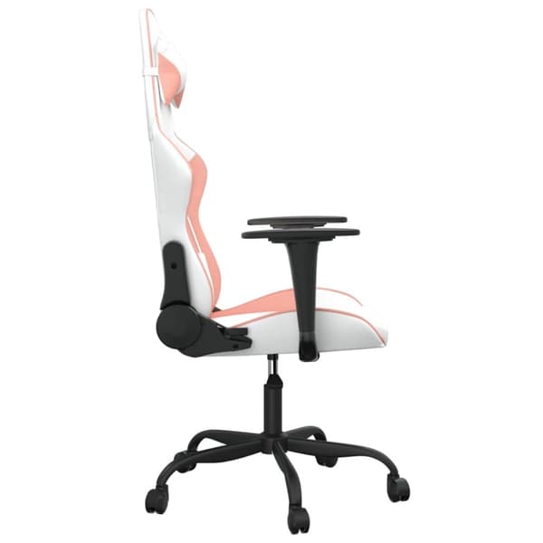vidaXL Gamingstol vit och rosa konstläder