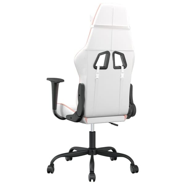 vidaXL Gamingstol vit och rosa konstläder