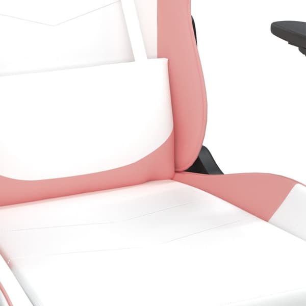 vidaXL Gamingstol vit och rosa konstläder