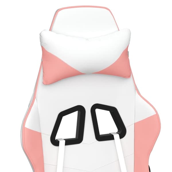 vidaXL Gamingstol vit och rosa konstläder
