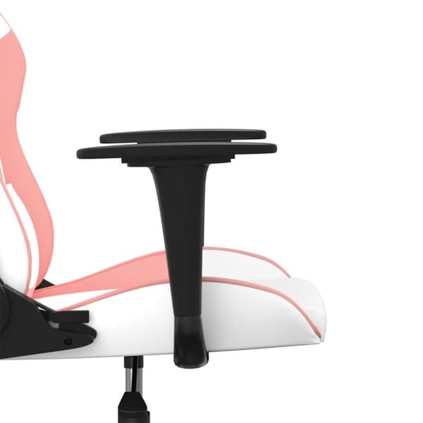 vidaXL Gamingstol vit och rosa konstläder