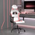 Miniatyrbild 1 av 11: vidaXL Gamingstol vit och rosa konstläder