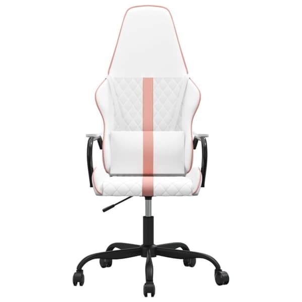 vidaXL Gamingstol vit och rosa konstläder