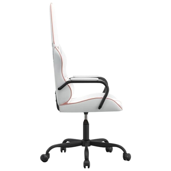 vidaXL Gamingstol vit och rosa konstläder