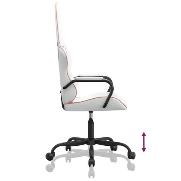 vidaXL Gamingstol vit och rosa konstläder