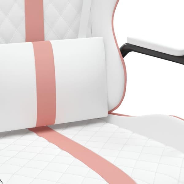 vidaXL Gamingstol vit och rosa konstläder