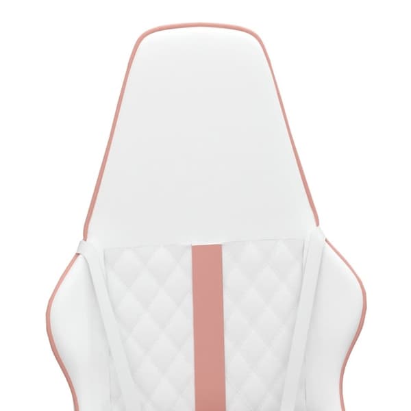 vidaXL Gamingstol vit och rosa konstläder
