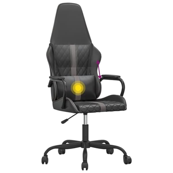 vidaXL gamingstol med massagefunktion kunstlæder sort og grå