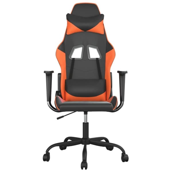 vidaXL Gamingstol med massage svart och orange konstläder