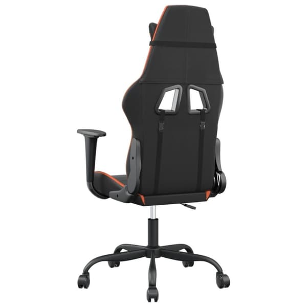 vidaXL Gamingstol med massage svart och orange konstläder