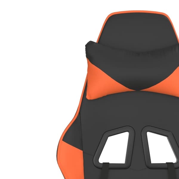 vidaXL Gamingstol med massage svart och orange konstläder