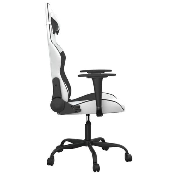 vidaXL gamingstol kunstlæder hvid og sort