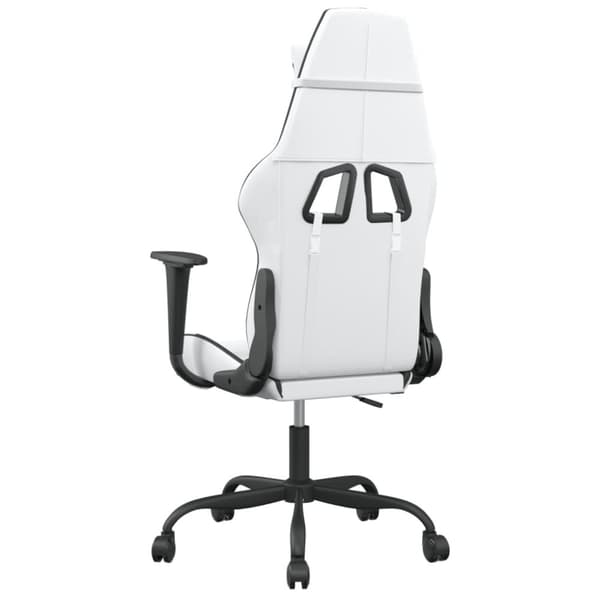 vidaXL Gamingstol med massage vit och svart konstläder