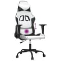 Miniatyrbild 7 av 11: vidaXL Gamingstol med massage vit och svart konstläder
