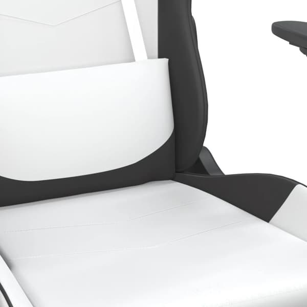 vidaXL Gamingstol med massage vit och svart konstläder