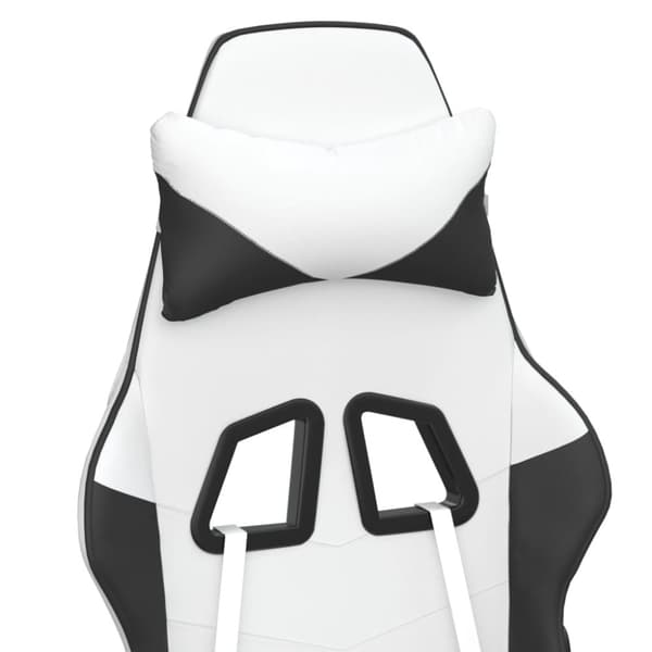 vidaXL Gamingstol med massage vit och svart konstläder