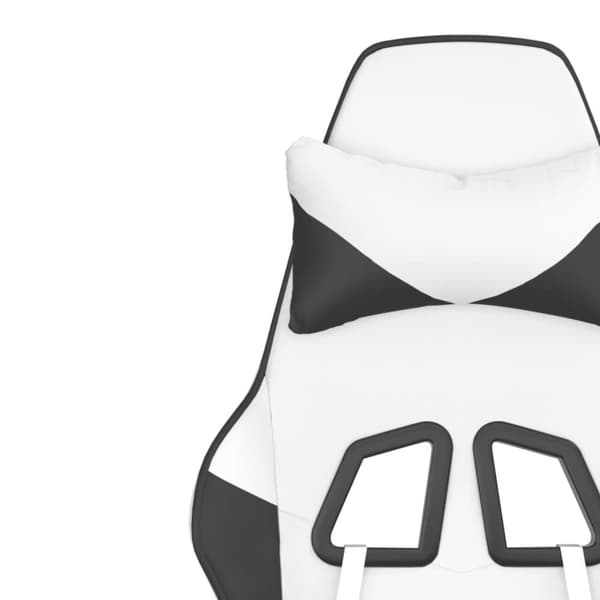vidaXL Gamingstol med massage vit och svart konstläder