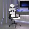 Miniatyrbild 1 av 11: vidaXL Gamingstol med massage vit och svart konstläder