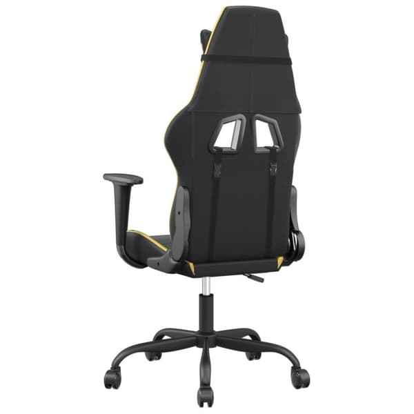 vidaXL Gamingstol med massage svart och guld konstläder