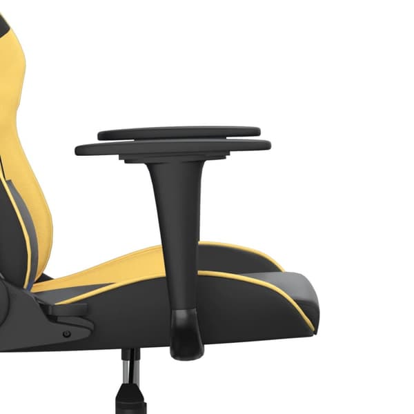 vidaXL gamingstol m. massagefunktion kunstlæder sort guldfarvet