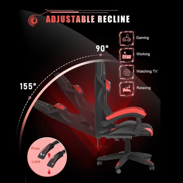 Ergonomisk Spelstol med LED-Belysningseffekter