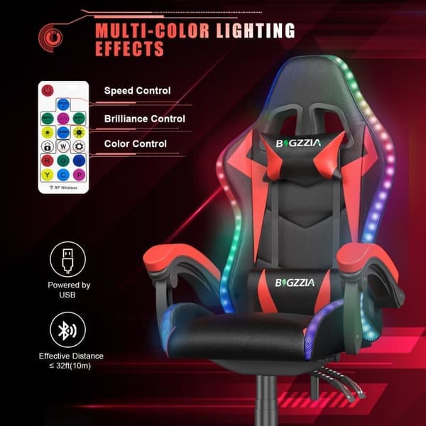 Ergonomisk Spelstol med LED-Belysningseffekter