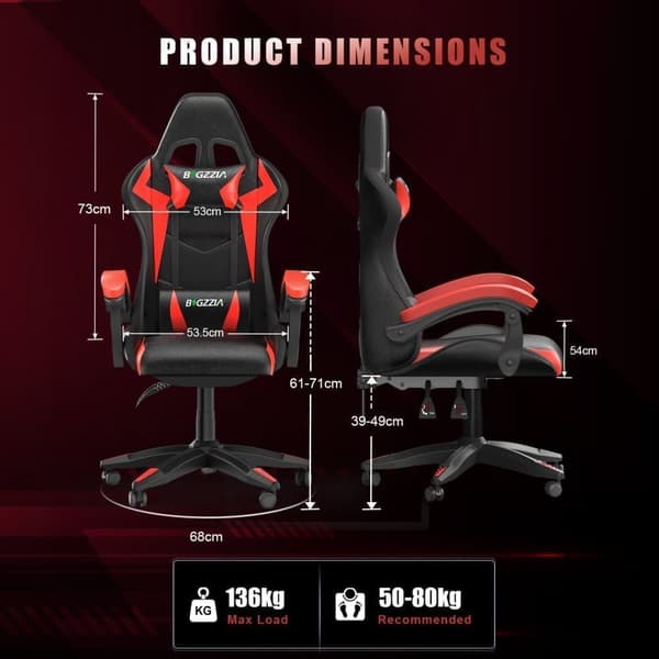Ergonomisk Spelstol med LED-Belysningseffekter