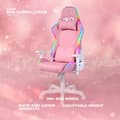 Miniatyrbild 8 av 11: Deltaco Gaming Pink Line PCH90 Gaming stol med full RGB Lightning - Rosa