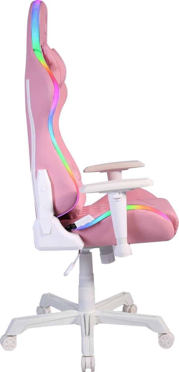 Deltaco Gaming Pink Line PCH90 Gaming stol med full RGB Lightning - Rosa