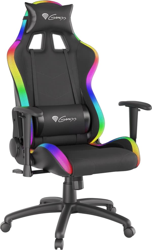 Genesis TRIT 500 - Gaming stol med RGB belysning - Sort