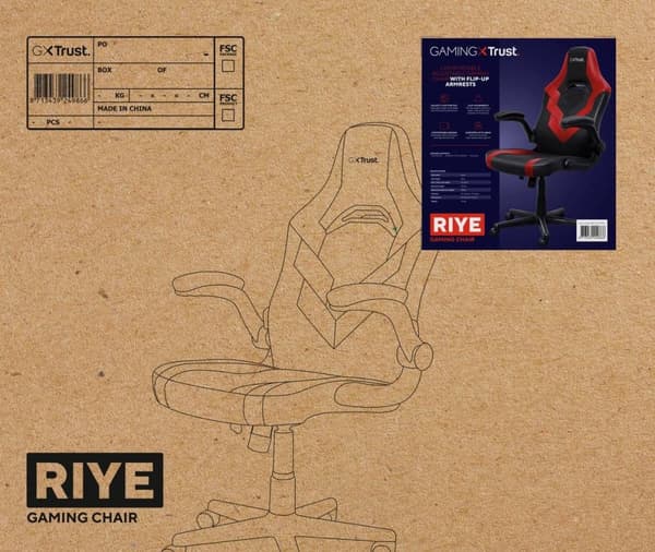 Trust GXT 703R - Riye Gaming Taburet Rød