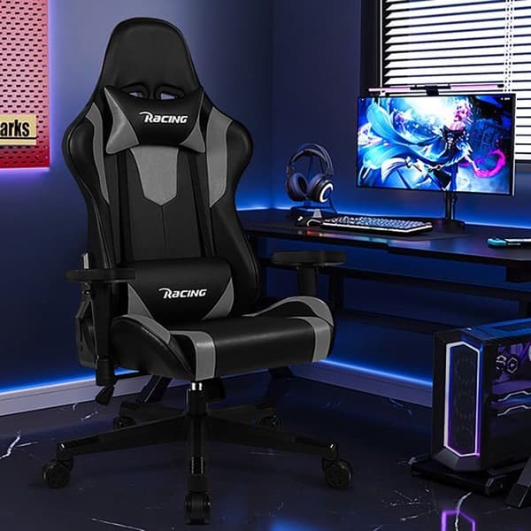 Gaming Chair, Last 150KG Ergonomic Gamer Chair 56CM sits, nackstöd, svankkudde och justerbara armstöd