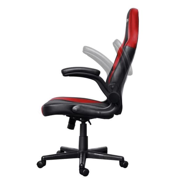 Trust Gaming GXT 703R Riye Gaming Stol, Bekväm Gamer Kontorsstol, Justerbar höjd, Liggande sits - Röd