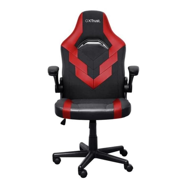 Trust Gaming GXT 703R Riye Gaming Stol, Bekväm Gamer Kontorsstol, Justerbar höjd, Liggande sits - Röd