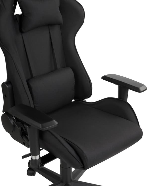 Gamingstol Svart Stoff Minneskum Justerbart sete 360° rotasjon Avtakbare puter Moderne design
