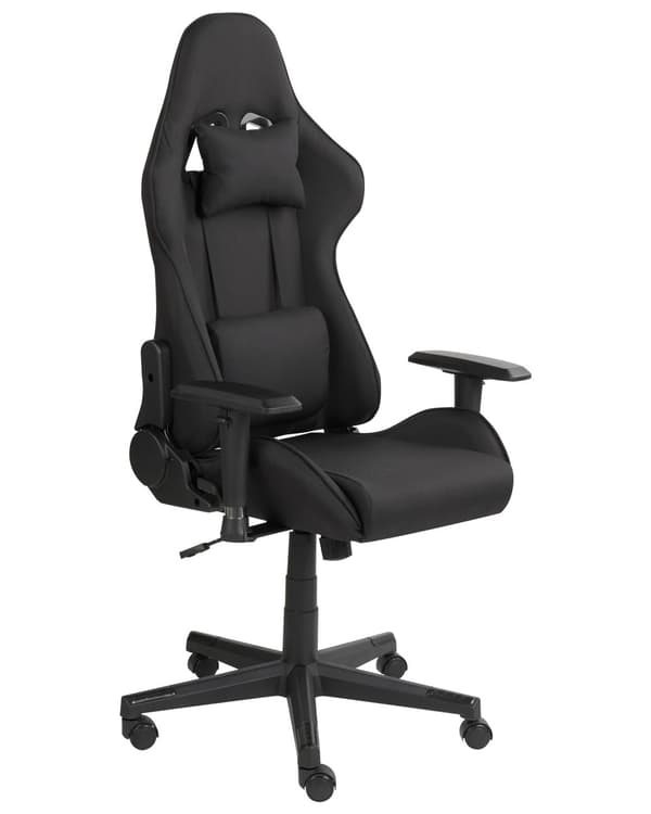 Gamingstol Svart Stoff Minneskum Justerbart sete 360° rotasjon Avtakbare puter Moderne design