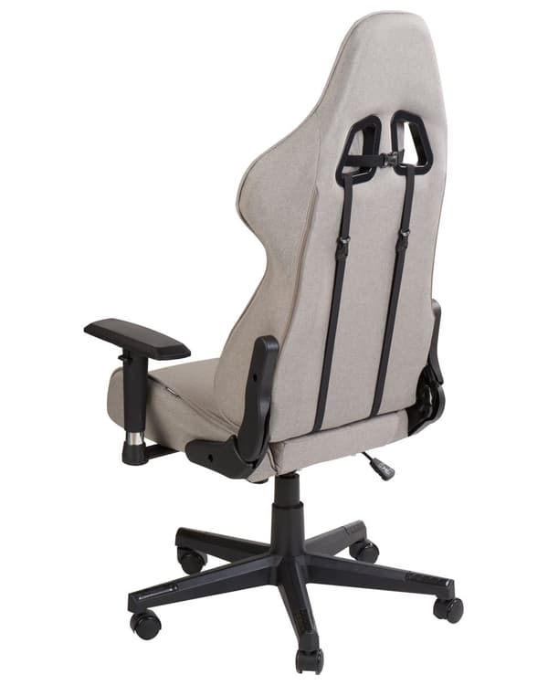 Gamingstol Beige Tyg Vändbar Justerbara Armstöd och Höjd Fotstöd Modern
