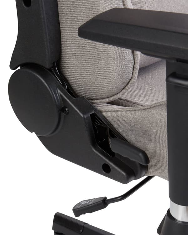 Gamingstol Beige Tyg Vändbar Justerbara Armstöd och Höjd Fotstöd Modern