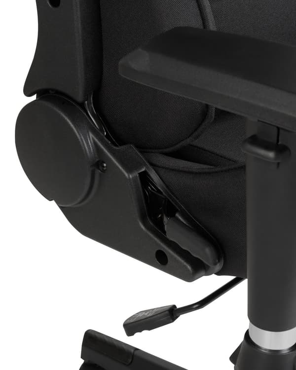 Gamingstol Svart Tyg Vändbar Justerbara Armstöd och Höjd Fotstöd Modern