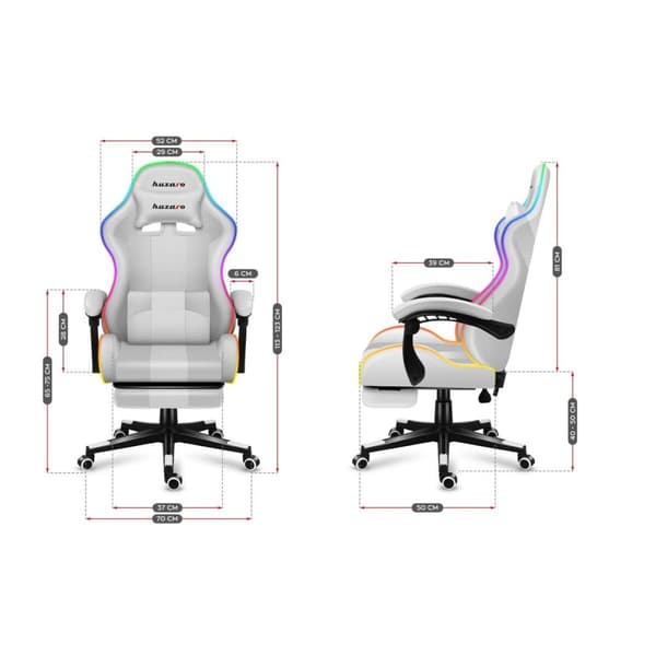 Spelstol Huzaro FORCE 4.7 RGB Vit