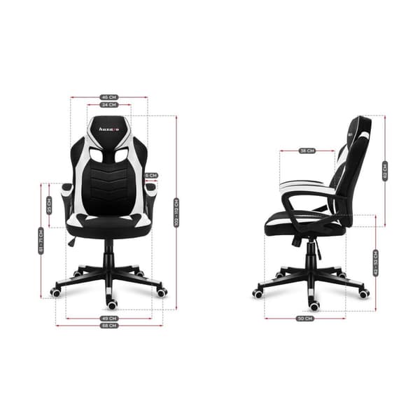 Gaming-stol Huzaro HZ-Force 2.5 White Mesh Hvid Sort