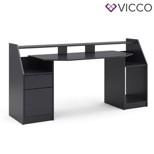 VICCO JOEL datorbord, svart PC-bord, spelbord, skrivbord, gamerbord