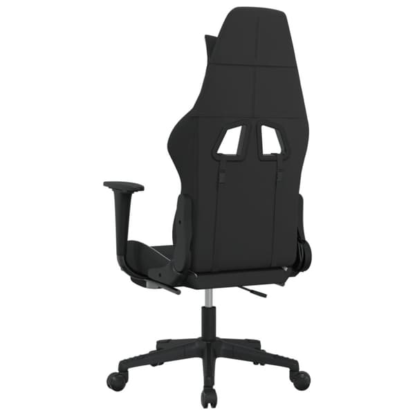 Snurrbar gamingstol med fotstöd svart och vit tyg
