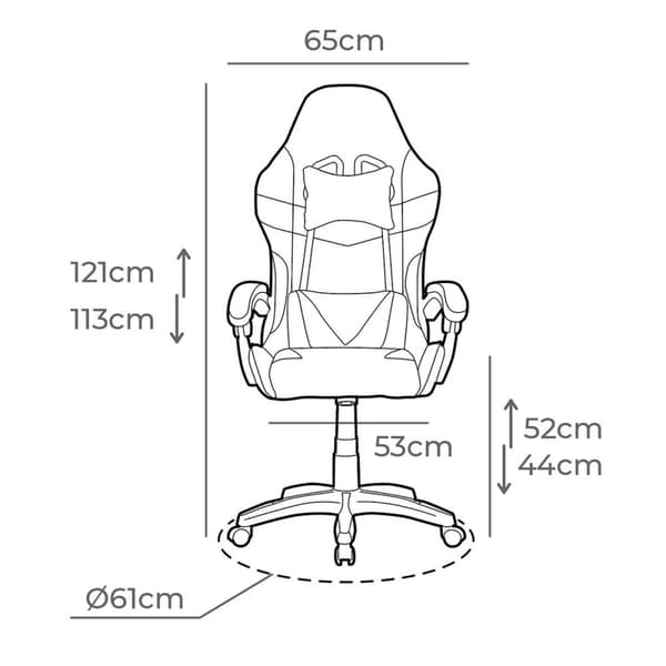 Pelituoli EDM 75194 Valkoinen Musta