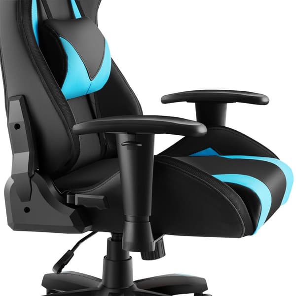 Gamerstol Tartaros, LED, massagefunktion - sort/azur